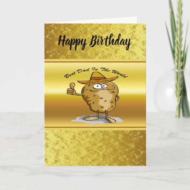 Carte Caractère de patate casquette sombrero mexicain (Devant)