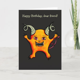 Carte Caractère démon mignon Anniversaire
