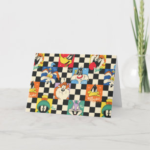 Carte Caractères LOONEY TUNES™ sur Checker noir et blanc
