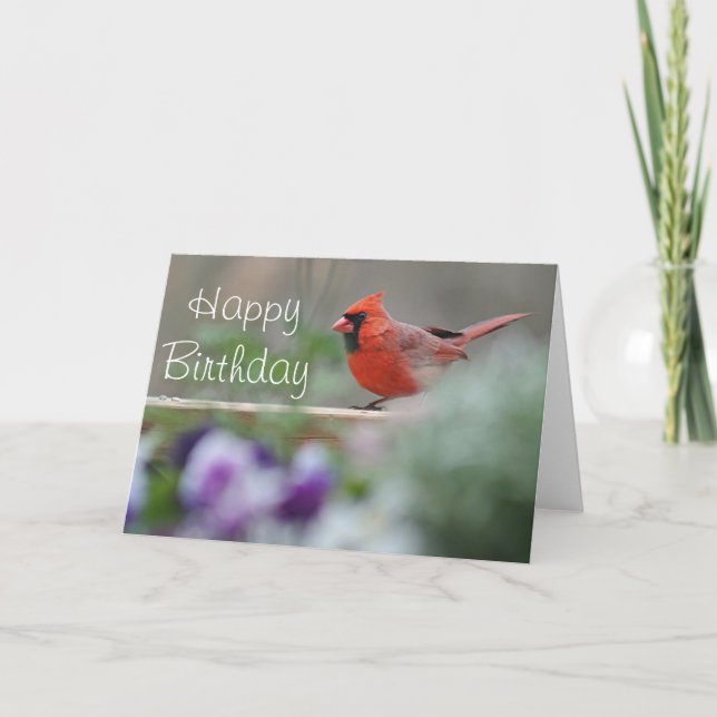 Carte Cardinal photo Joyeux anniversaire (Devant)