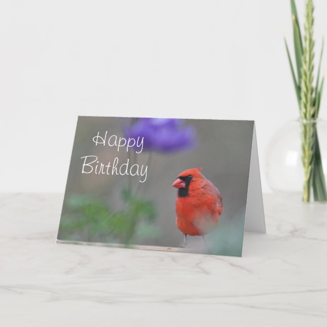 Carte Cardinal photo Joyeux anniversaire (Devant)