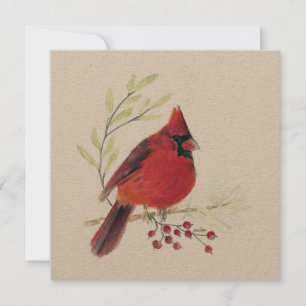 Carte Cardinal Red Bird Art