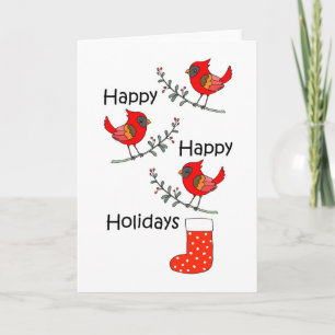 Carte Cardinal Red Bird Funny Joyeux Noël de Noël