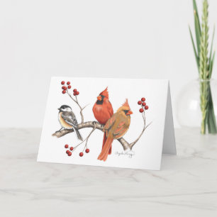 Carte Cardinaux et poulet aux baies d'hiver
