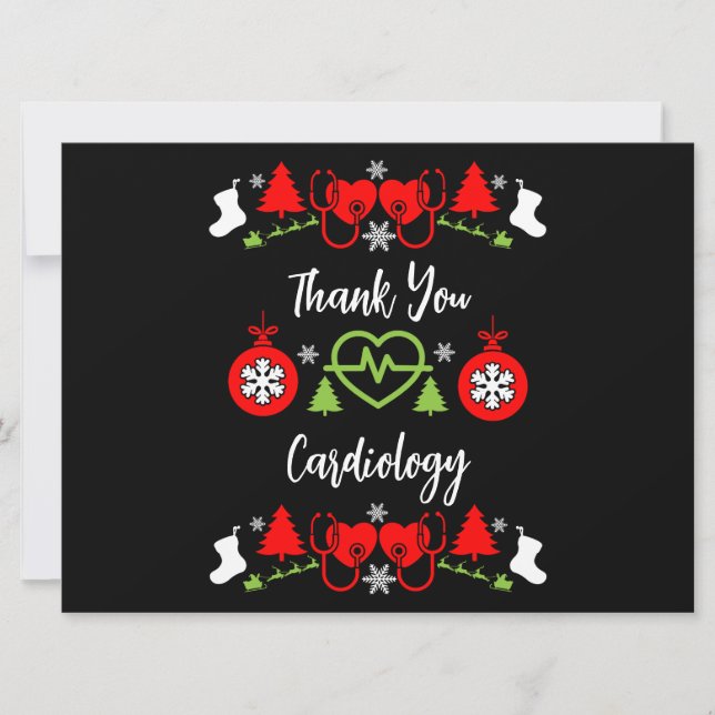 Carte Cardiologie Noël Cadeaux Médicales du personnel (Devant)