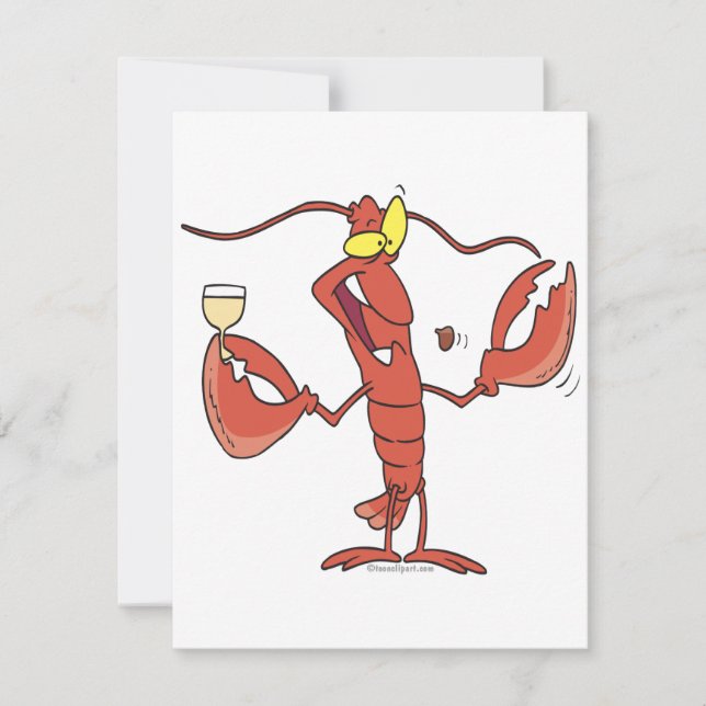 Carte caricature amusante de homard (Devant)