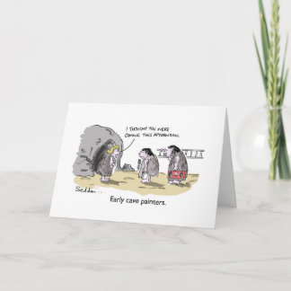 Carte Caricature amusante pour les peintres de la grotte
