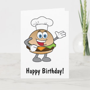 Carte Caricature Cheeseburger Joyeux Anniversaire