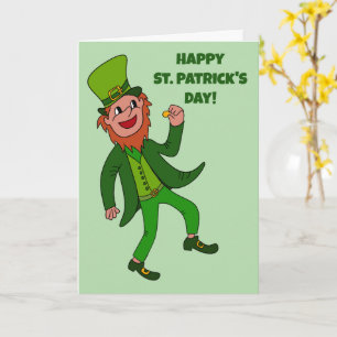 Carte Caricature Cute Leprechaun St. Patrick's Day