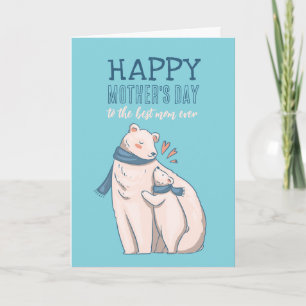 Carte Caricature d'animal d'ours polaire mignonne Bonne 