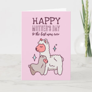 Carte Caricature d'animal mignonne Alpaca Joyeuse fête d