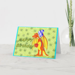 Carte Caricature d'anniversaire Dragon