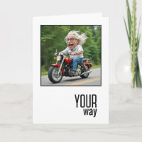 Caricature d'anniversaire Vieux homme sur une moto