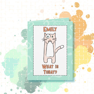 Carte Caricature de chat Kawaii amusante Budget Annivers