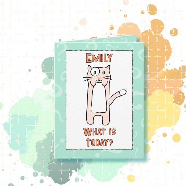 Carte Caricature de chat Kawaii amusante Budget Annivers (Créateur téléchargé)