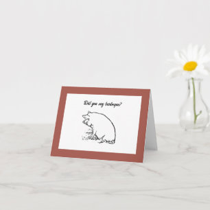 Carte Caricature de cochon de Perky mignon, croquis d'en