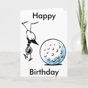 Carte Caricature de golf Joyeux anniversaire