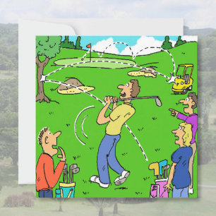 Carte Caricature de Golfer's Lucky Golf