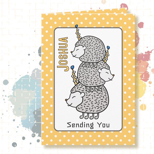 Carte Caricature de Hérisson pour enfants Joyeux anniver (Créateur téléchargé)