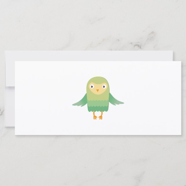 Carte Caricature de hibou vert (Devant)