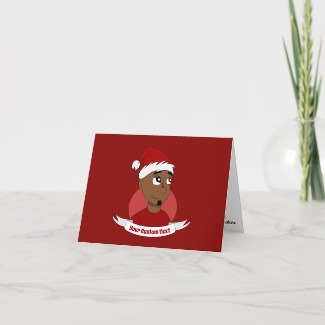 Carte Caricature de Noël de l'homme souriant (Devant)