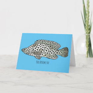 Carte Caricature de poissons de mérou à bosse