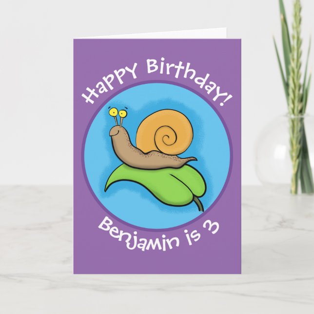 Carte Caricature d'escargot joyeux (Devant)