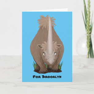Carte Caricature en élasmère de rhinocéros laineux