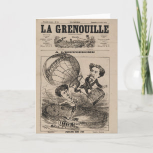 Carte Caricature Française Du Ballooniste En Ballon À Ai
