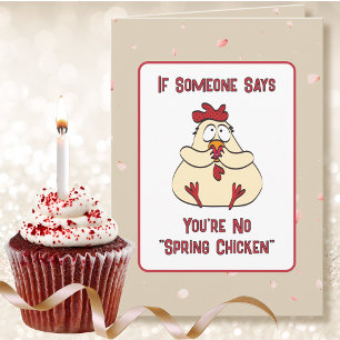 Carte Caricature humoristique de poulet sassy amusant An