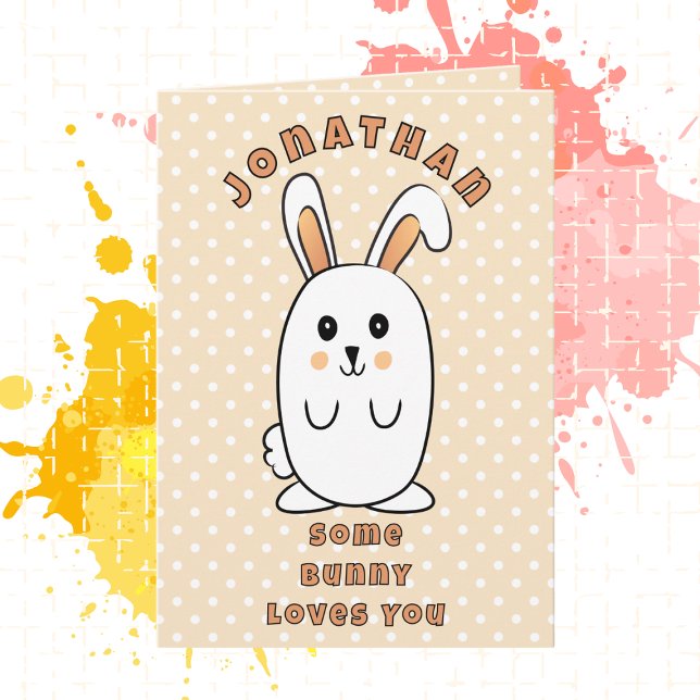 Carte Caricature Jolie Lapin Un Lapin Vous Aime Annivers (Créateur téléchargé)