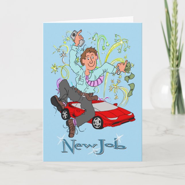 Carte Caricature masculine du nouveau travail (Devant)