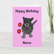 Caricature rose de chien à écrire mignon Anniversa