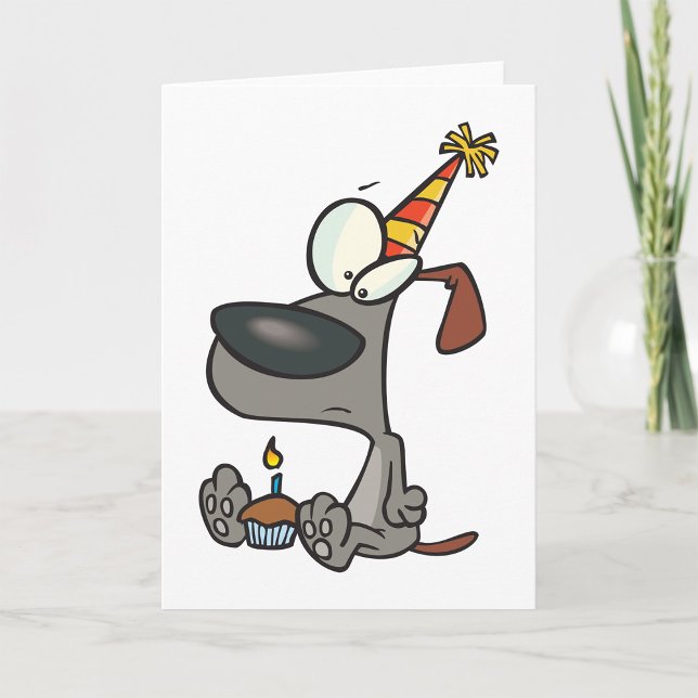 Carte Caricature triste pour chien d'anniversaire avec C (Créateur téléchargé)