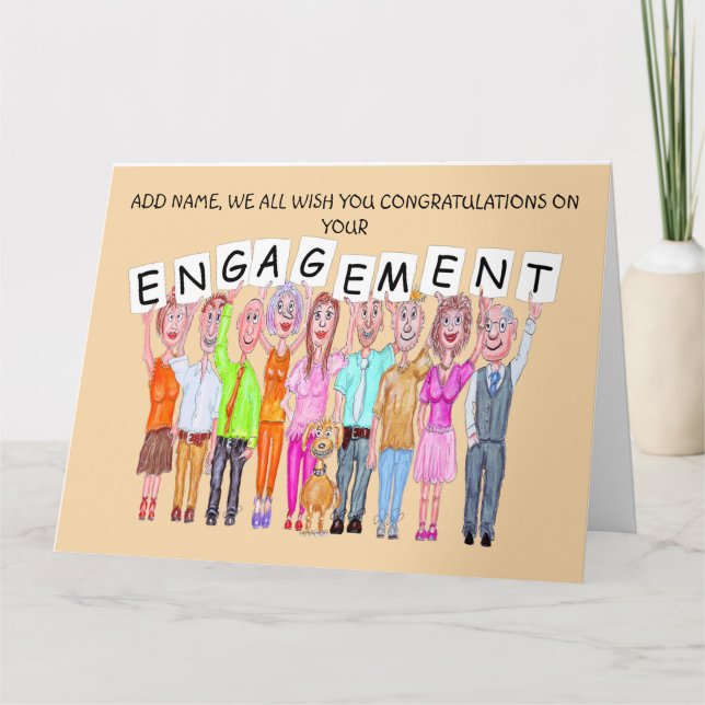 Carte Caricatures, félicitations du peuple pour le fianç (Devant)