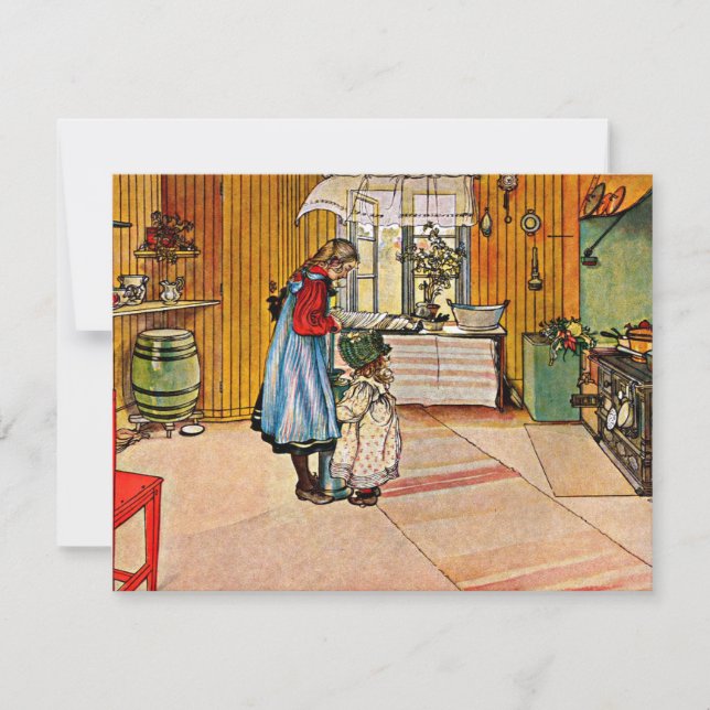 Carte Carl Larsson art : La cuisine, peinture populaire (Devant)