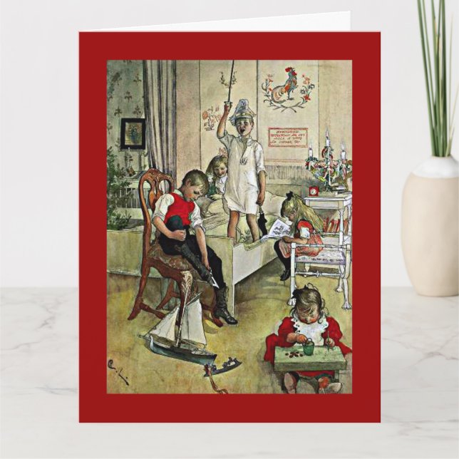 Carte Carl Larsson peinture, Noël matin (Devant)