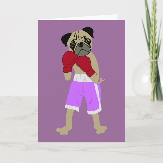 Carte Carlin Chien Boxer Gants Boxer (Devant)