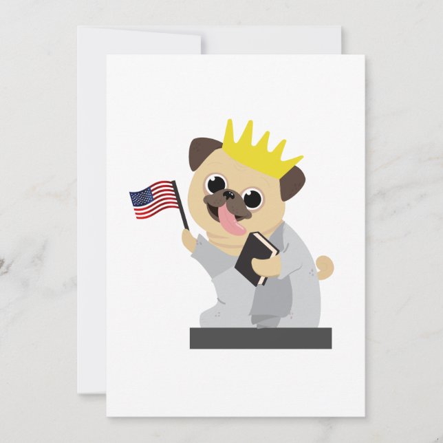 Carte Carlin Dog Independence Day - 4 juillet (Devant)