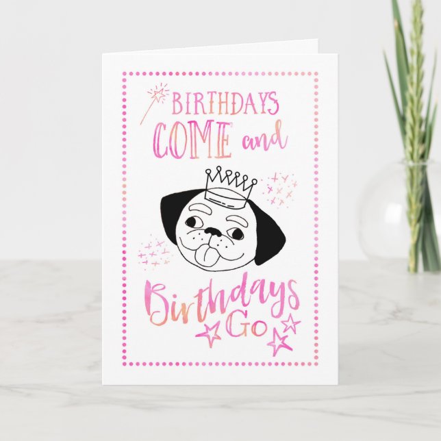 Carte Carlin drôle Poème d'anniversaire (Devant)