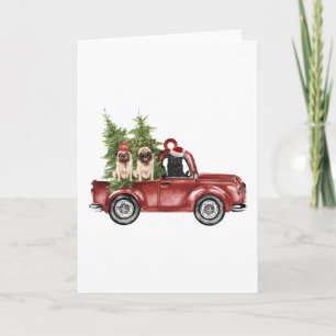 Carte Carlin En Voiture Noël Ornement Drôle Arbre de Noë