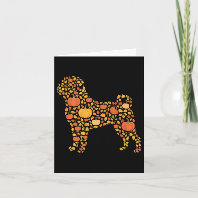Carte Carlin Thanksgiving Amoureux des chiens Automne Ca (Devant)