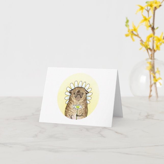 Carte Carlins de fleurs : marguerite (Fleur jaune)