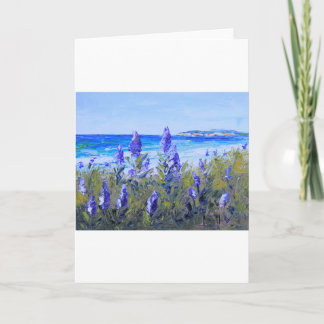Carte Carmel California, Plage, Lupins, Art Paysage