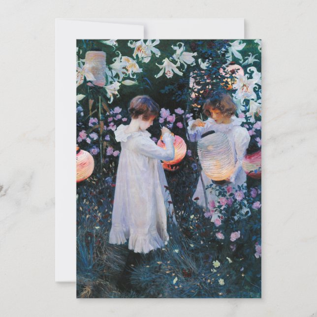 Carte Carnation, Lily, Lily, Rose | John Singer Sargent (Devant)