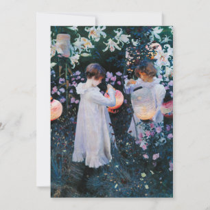 Carte Carnation, Lily, Lily, Rose   John Singer Sargent
