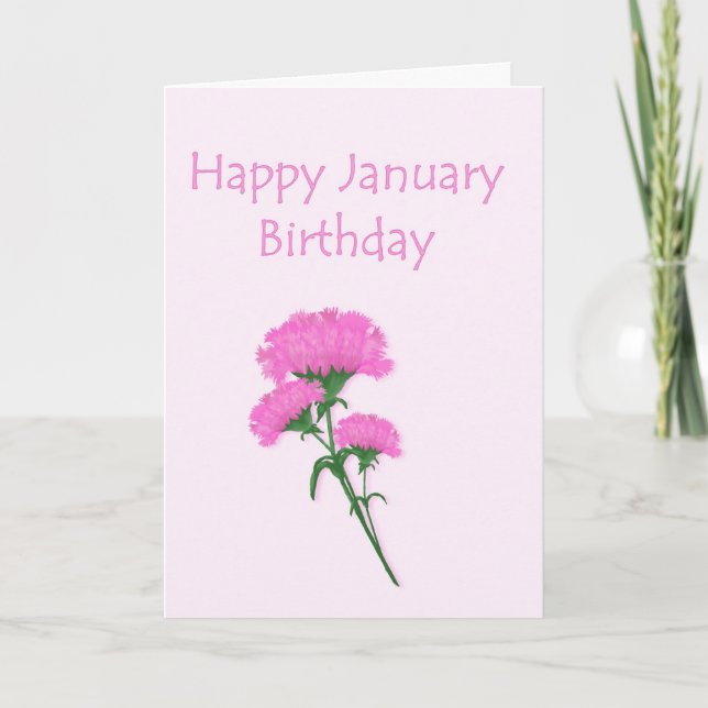 Carte Carnations du Jour de Janvier (Devant)