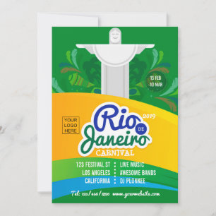 Carte Carnaval de Rio de Janeiro personnalisé avec logo 
