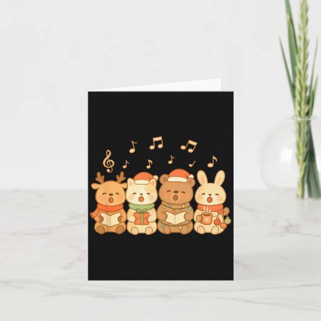 Carte Carolers Kids Boys Girls Christmas Carolers  (Devant)