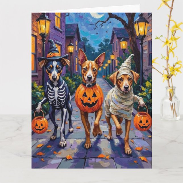 Carte Carolina Trick-or-Treating en costume d'Halloween (Fleur jaune)